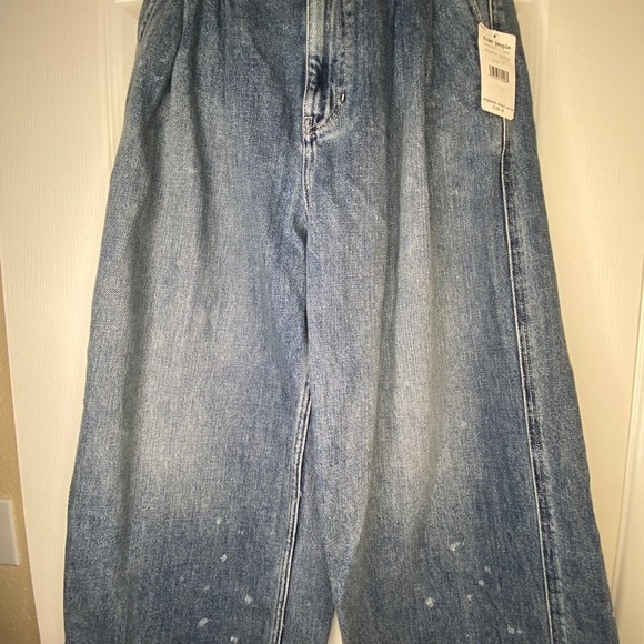 Free People WM Denim High-Waist Wide Jeans Blue - Picture 8 of 9